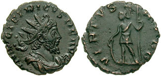 RIC V Aurelian 148 Aurelian obverse, Bust of Aurelian, radiate, cuirassed, right