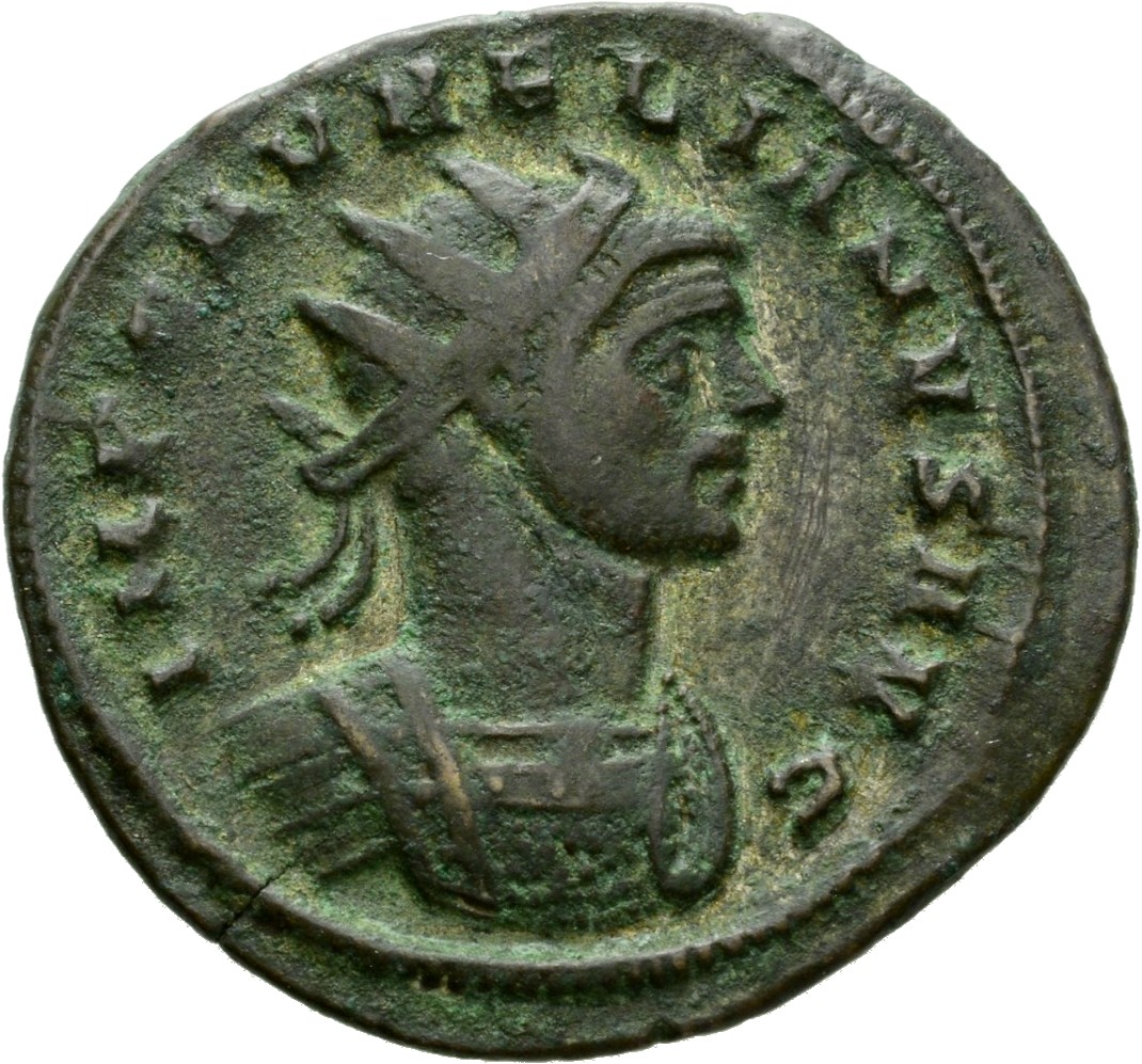 RIC V Aurelian 151 Aurelian obverse, Bust of Aurelian, radiate, cuirassed, right