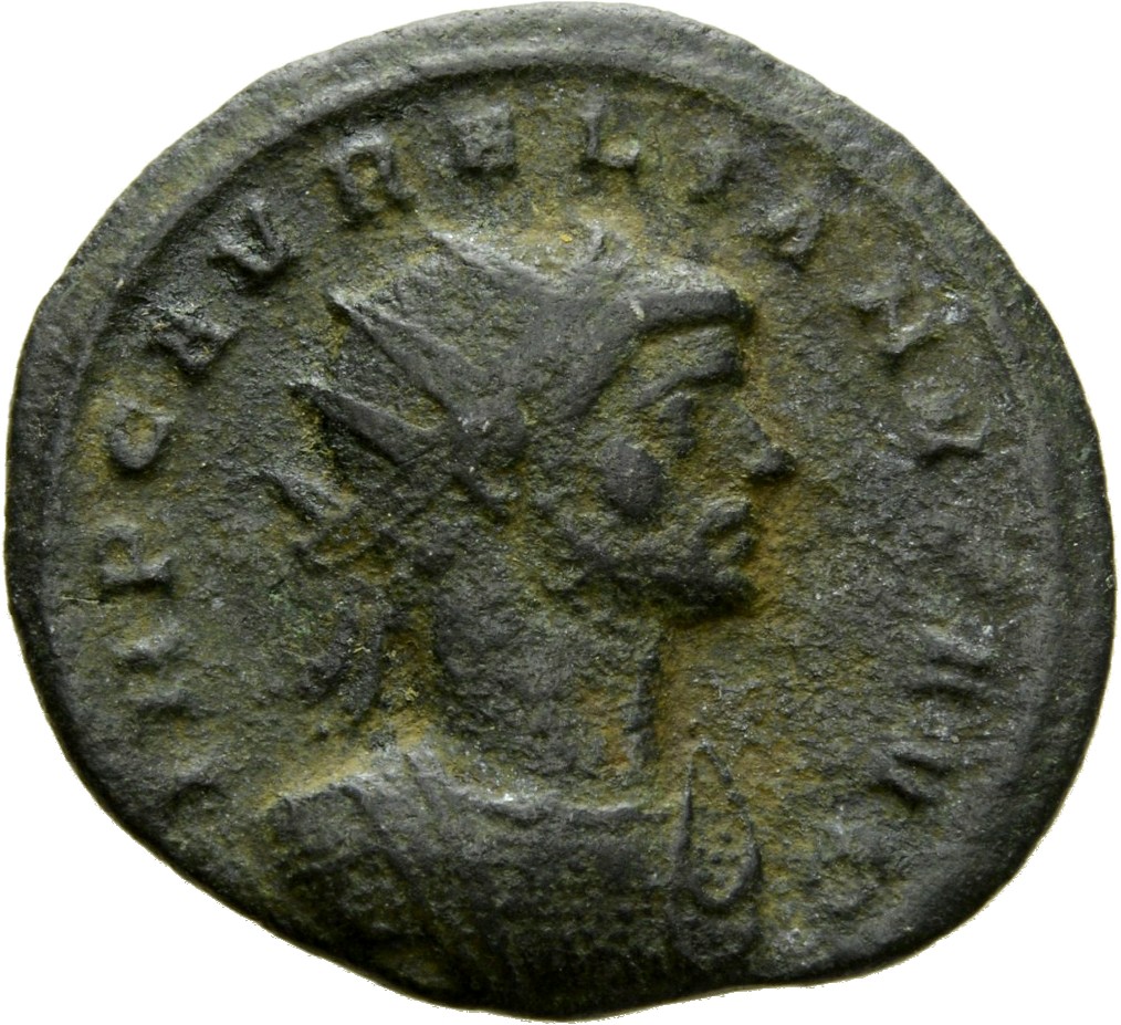 RIC V Aurelian 154 Aurelian obverse, Bust of Aurelian, radiate, cuirassed, right