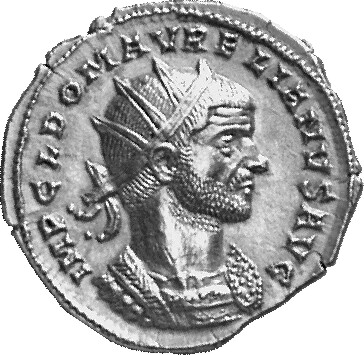 RIC V Aurelian 161 Aurelian obverse, Bust of Aurelian, radiate, cuirassed, right
