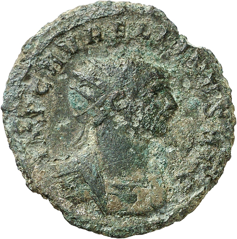 RIC V Aurelian 215 Aurelian obverse, Bust of Aurelian, radiate, cuirassed, right