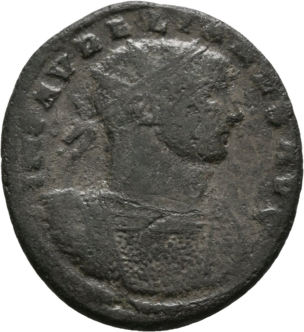 RIC V Aurelian 217 Aurelian obverse, Bust of Aurelian, radiate, cuirassed, right, with sceptre