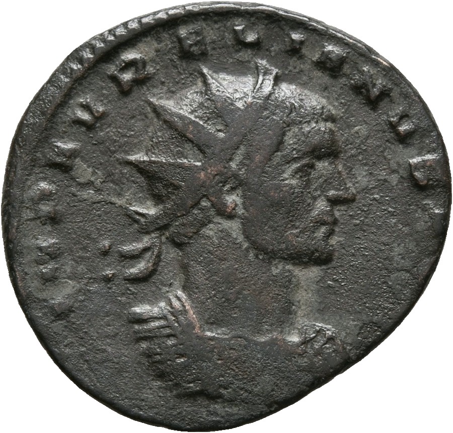 RIC V Aurelian 217 Aurelian obverse — Bust of Aurelian, radiate, cuirassed, right, with sceptre