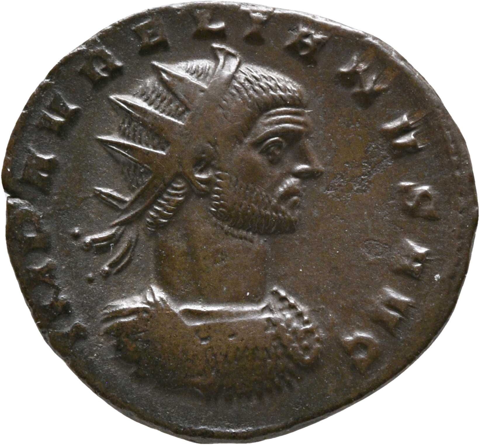 RIC V Aurelian 220 Aurelian obverse, Bust of Aurelian, radiate, draped, right or bust of Aurelian, radiate, cuirassed, right