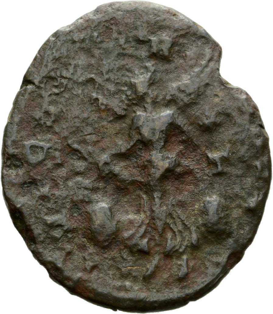 RIC V Aurelian 238 Aurelian reverse, Victory, winged, draped, holding diadem with both hands, rising into the air; at her ...