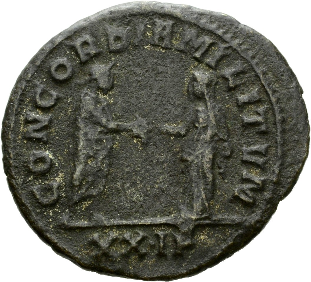 RIC V Aurelian 244 Aurelian reverse, Aurelian, standing right, clasping hand of Concordia, standing left