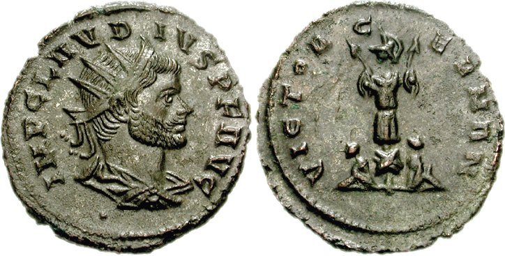 RIC V Aurelian 247 Aurelian obverse, Bust of Aurelian, radiate, cuirassed, right
