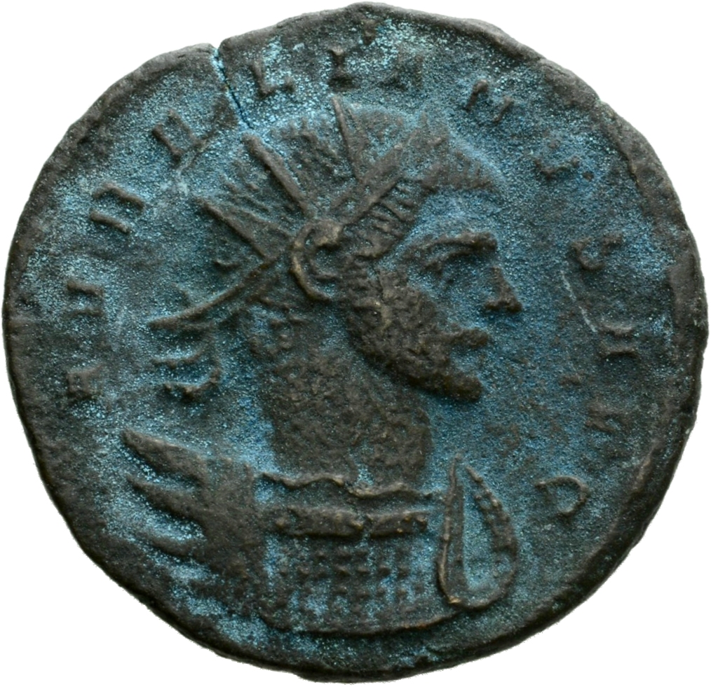 RIC V Aurelian 261 Aurelian obverse, Bust of Aurelian, radiate, cuirassed, right