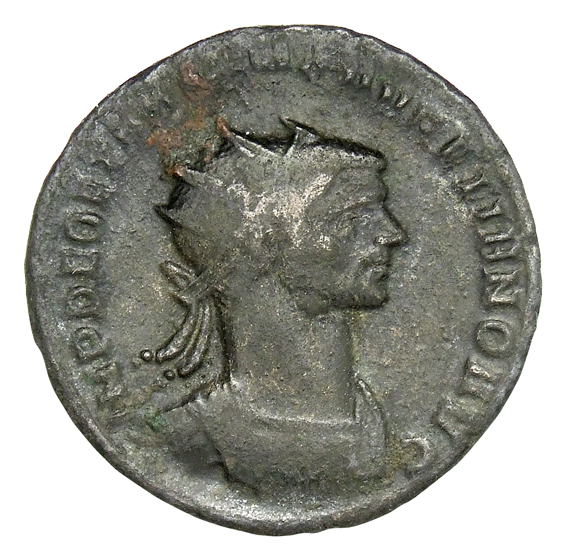 RIC V Aurelian 305 Aurelian obverse, Bust of Aurelian, radiate, cuirassed, right