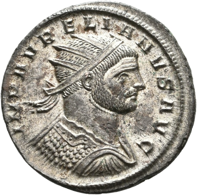 RIC V Aurelian 308 Aurelian obverse — Bust of Aurelian, radiate, cuirassed, right