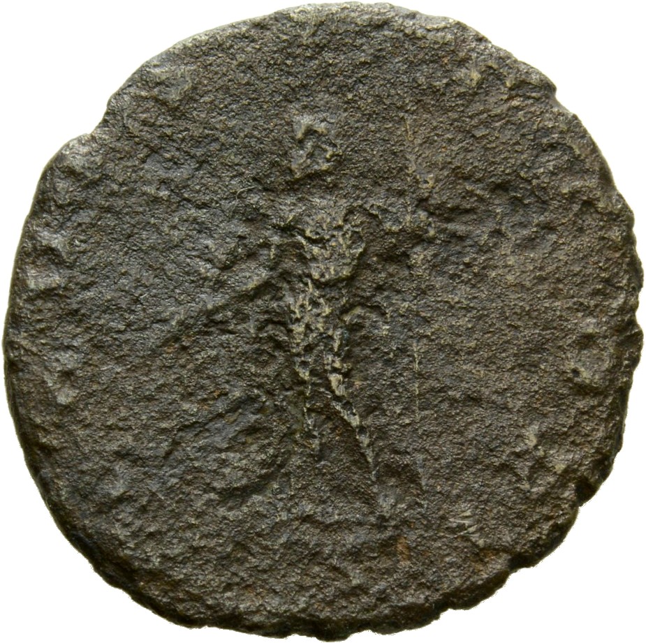 RIC V Aurelian 333 Aurelian reverse, Jupiter, standing left, holding thunderbolt in right hand and sceptre in left hand