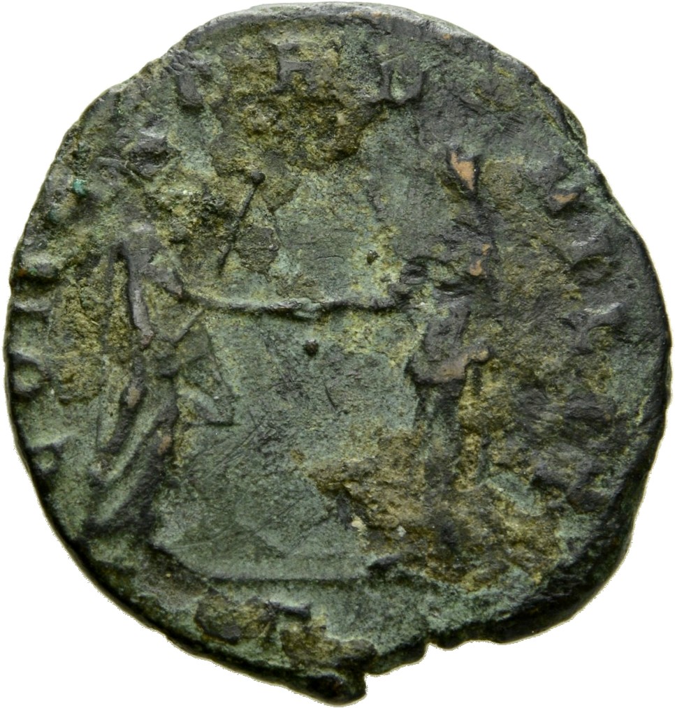 RIC V Aurelian 343 Aurelian reverse, Aurelian, standing left, sometimes holding sceptre in left hand clasping hand of Conc...