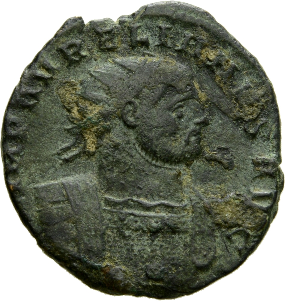 RIC V Aurelian 343 Aurelian obverse, Bust of Aurelian, radiate, cuirassed, right