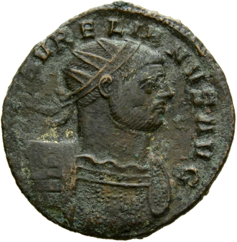 RIC V Aurelian 343 Aurelian obverse — Bust of Aurelian, radiate, cuirassed, right
