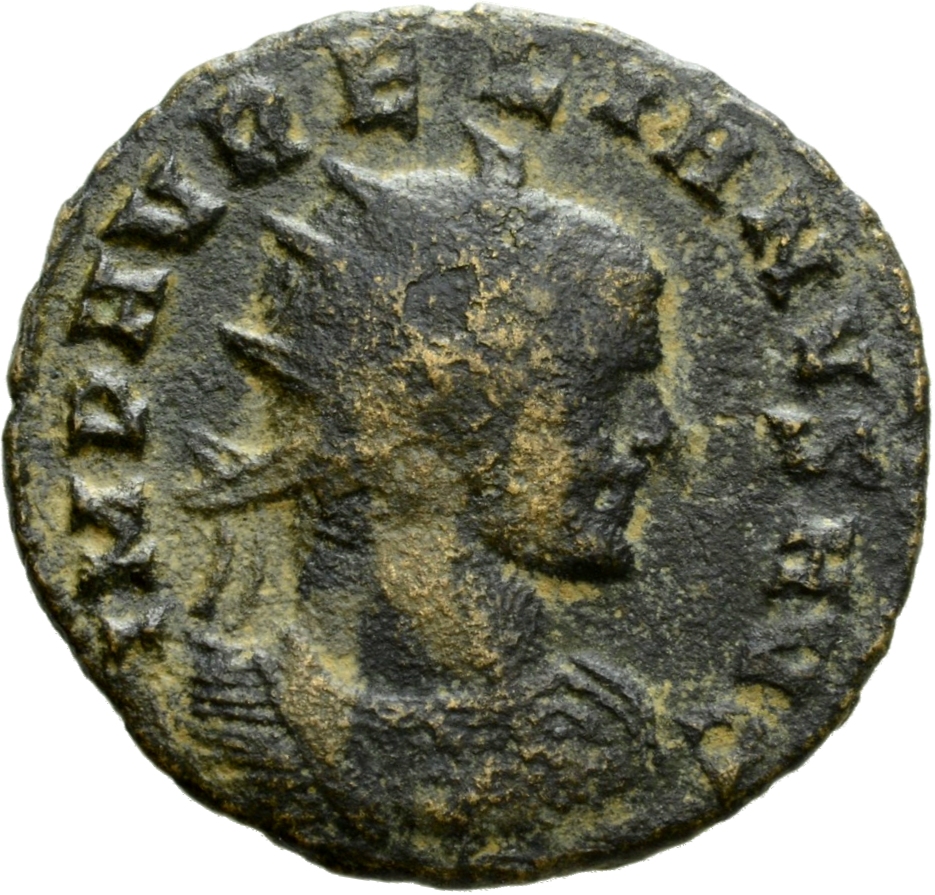 RIC V Aurelian 345 Aurelian obverse, Bust of Aurelian, radiate, draped, right or bust of Aurelian, radiate, cuirassed, right