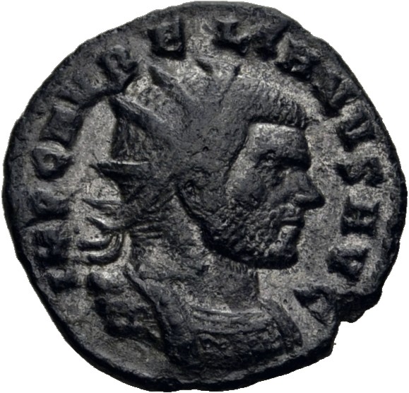 RIC V Aurelian 349 Aurelian obverse — Bust of Aurelian, radiate, cuirassed, right