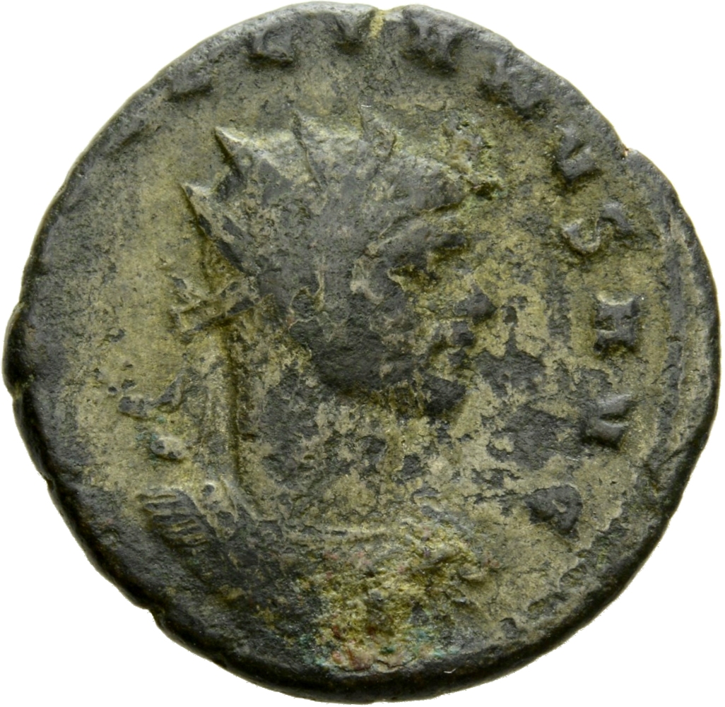 RIC V Aurelian 351 Aurelian obverse, Bust of Aurelian, radiate, cuirassed, right