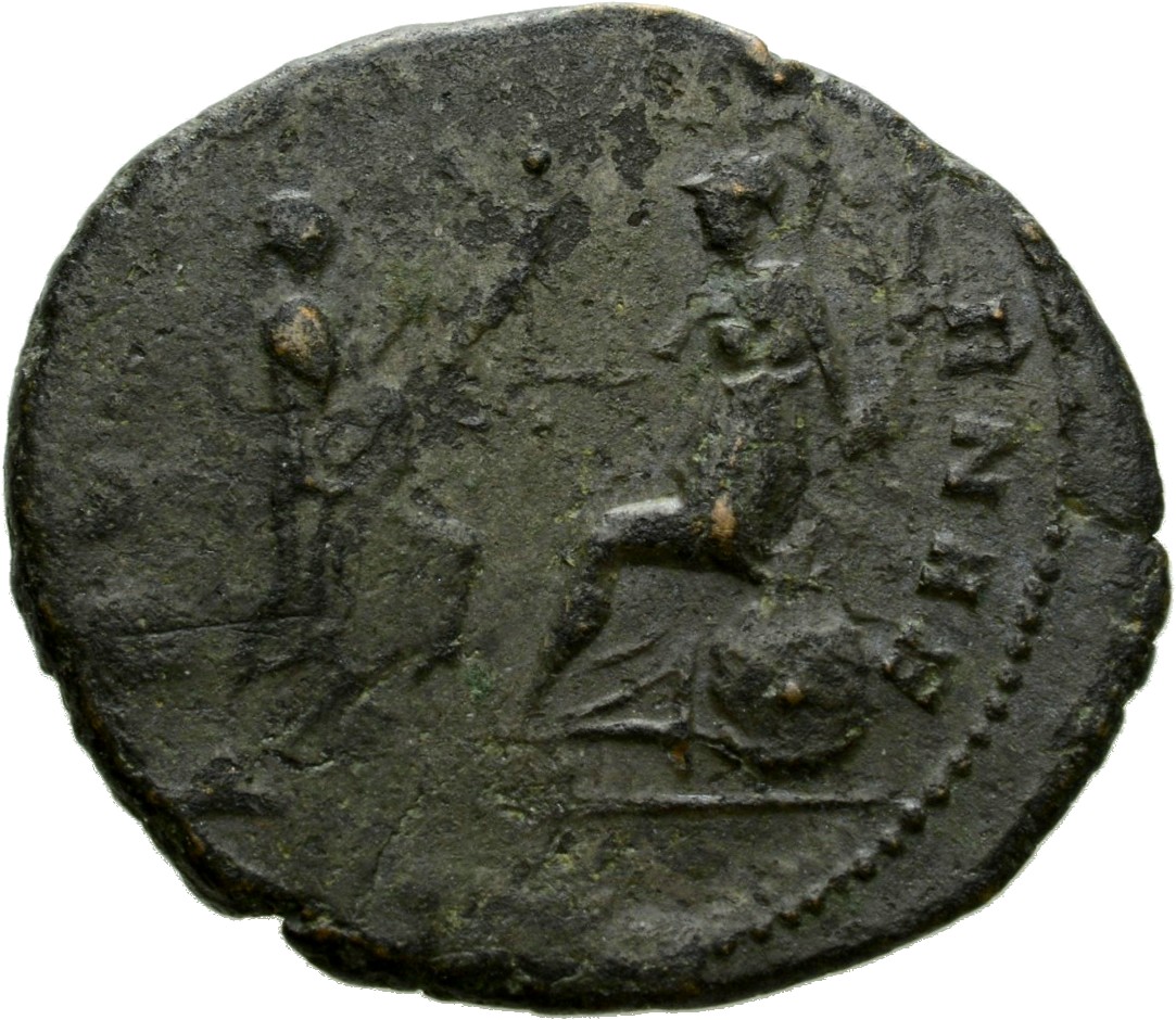 RIC V Aurelian 405 Aurelian reverse, Aurelian, standing right, holding sceptre, before Roma, seated left, holding Victory ...