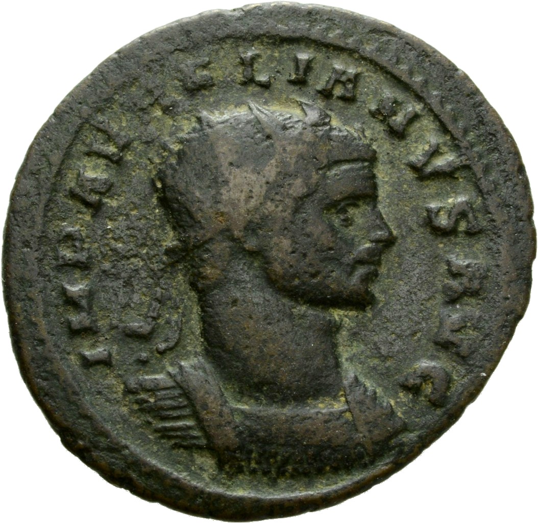 RIC V Aurelian 62 Aurelian obverse, Bust of Aurelian, radiate, cuirassed, right