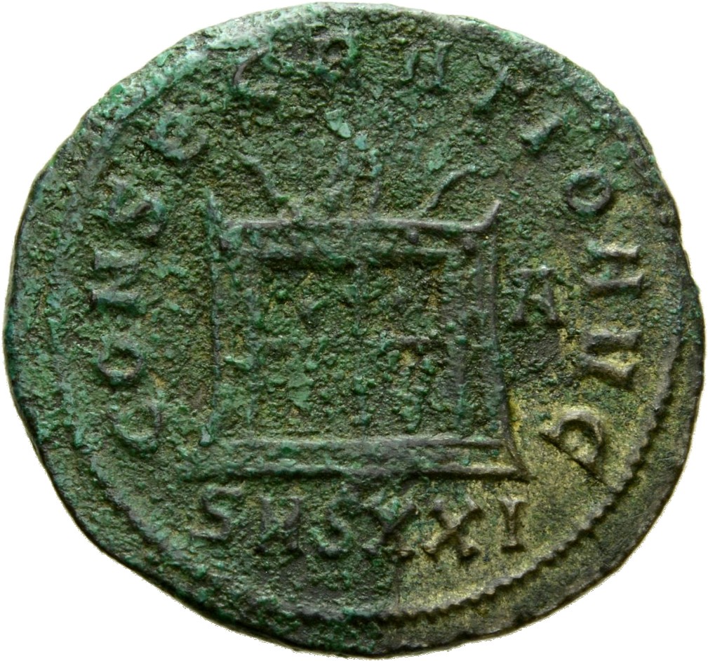 RIC V Carus 111 Carus reverse, Altar