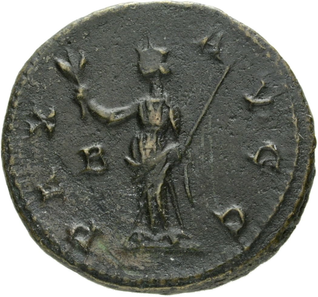 RIC V Carus 13 Carus reverse, Pax, draped, standing left, holding olive-branch in right hand and sceptre in left hand