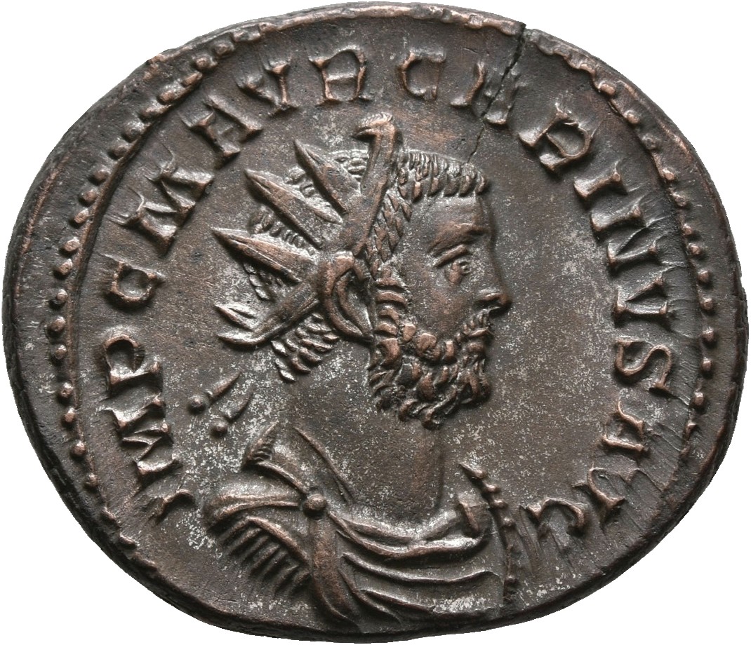 RIC V Carus 212 Carinus obverse — Bust of Carinus, radiate, draped, cuirassed, right, or bust of Carinus, radiate, cuirass...