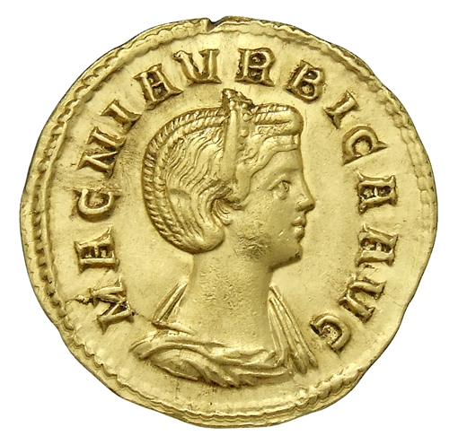 RIC V Carus 340 Carinus obverse, Bust of Magnia Urbica, diademed, draped, right