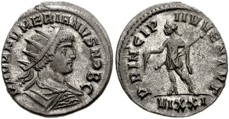 RIC V Carus 366 Carus obverse — Bust of Numerian, radiate, draped, right or bust of Numerian, radiate, draped, cuirassed, ...