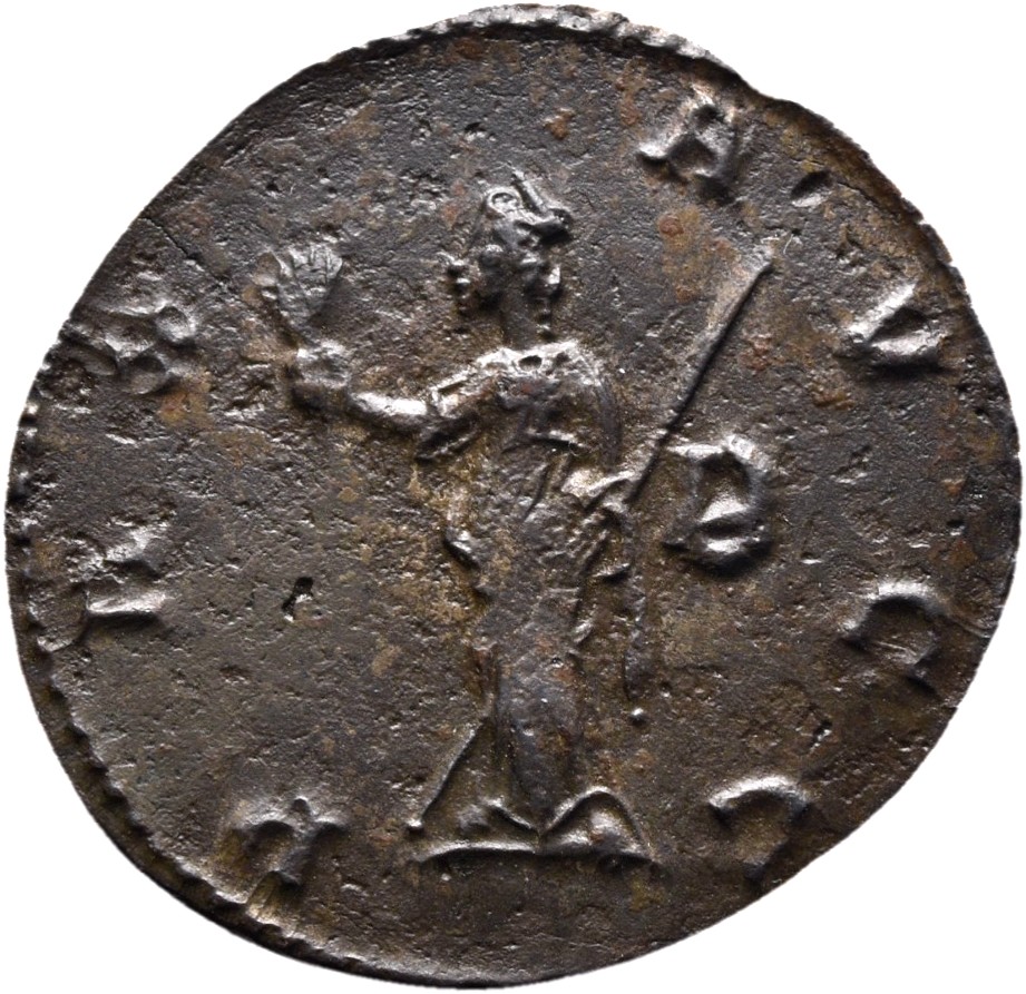 RIC V Carus 394 Carinus reverse, Pax, draped, standing left, holding olive-branch in right hand and sceptre in left hand
