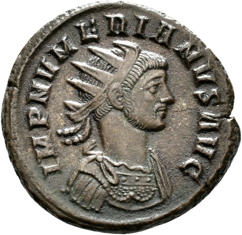RIC V Carus 416 Carinus obverse — Bust of Numerian, radiate, draped, right, or bust of Numerian, radiate, cuirassed, right