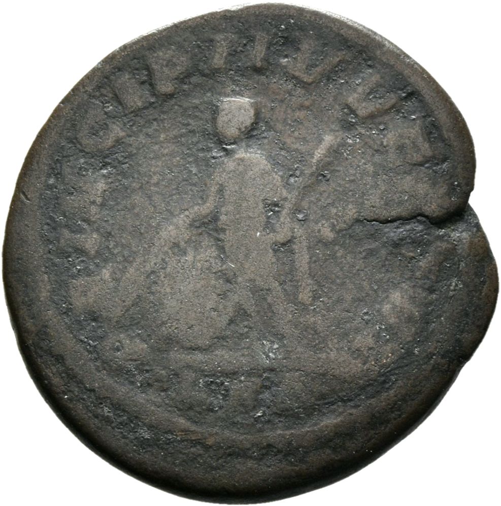 RIC V Carus 420 Carinus reverse, Numerian, draped, cuirassed, standing left, holding baton in right hand and sceptre or sp...