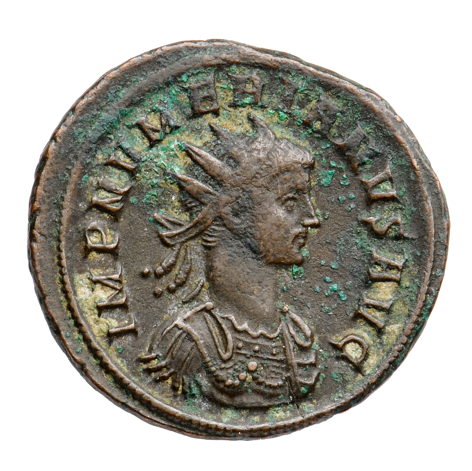 RIC V Carus 423 Carinus obverse, Bust of Numerian, radiate, draped, right, or bust of Numerian, radiate, cuirassed, right,...
