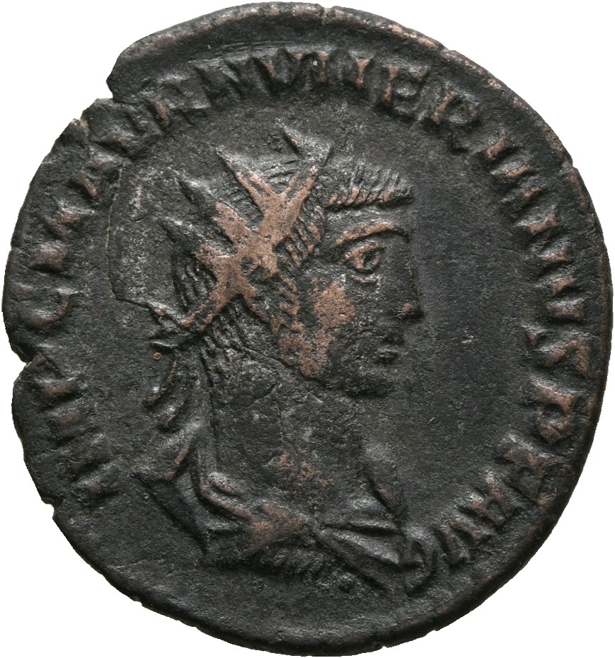 RIC V Carus 466 Carinus obverse, Bust of Numerian, radiate, draped, right, or bust of Numerian, radiate, cuirassed, right