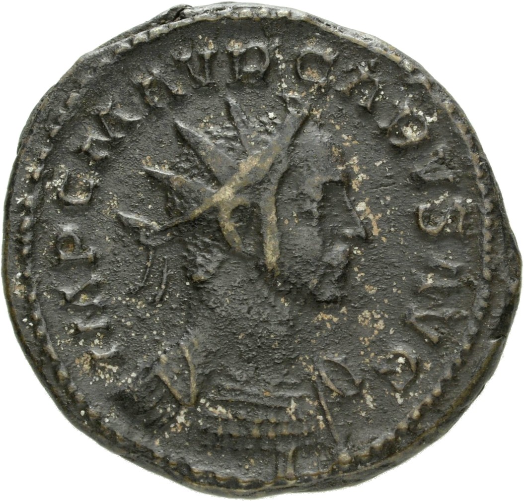 RIC V Carus 8 Carus obverse, Bust of Carus, radiate, draped, right, or bust of Carus, radiate, sometimes helmeted, cuirass...