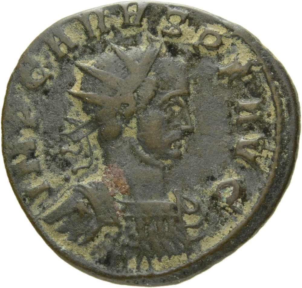 RIC V Carus 82 Carus obverse, Bust of Carus, radiate, draped, right, or bust of Carus, radiate, cuirassed, right