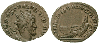 RIC V Carus 87 Carus obverse, Bust of Carus, radiate, draped, right or bust of Carus, radiate, draped, cuirassed, right