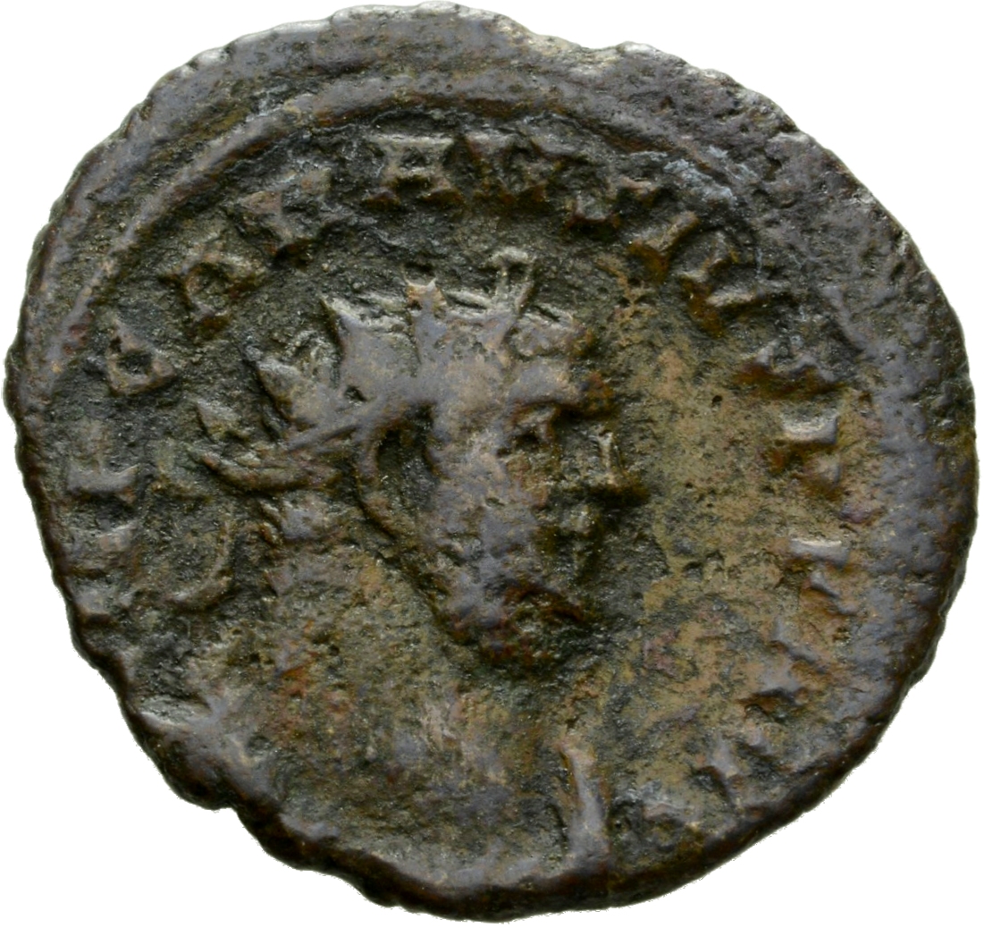RIC V Carausius 101 Carausius obverse, Bust of Carausius, radiate, draped, right, or bust of Carausius, radiate, draped, c...