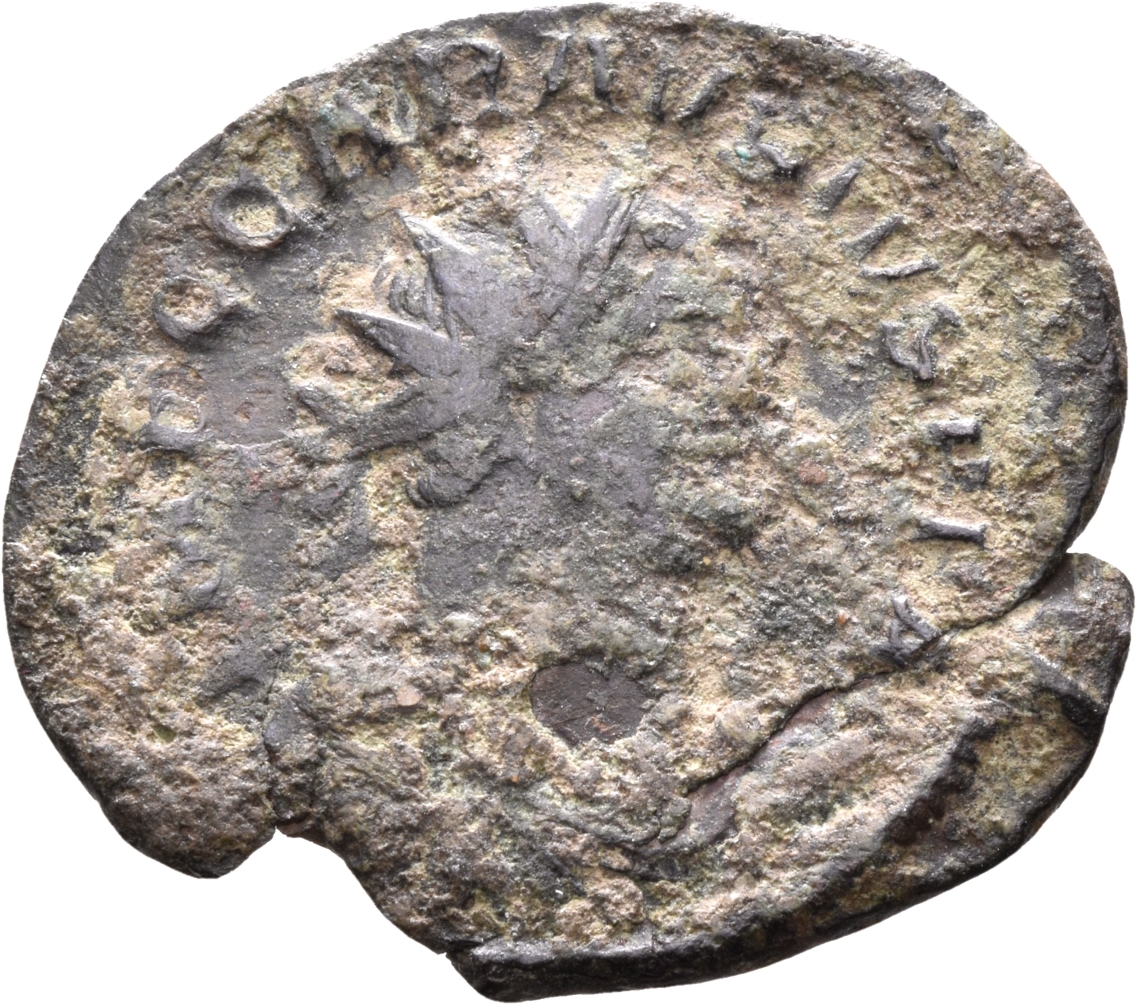 RIC V Carausius 118 Carausius obverse, Bust of Carausius, radiate, draped, right, or bust of Carausius, radiate, draped, c...