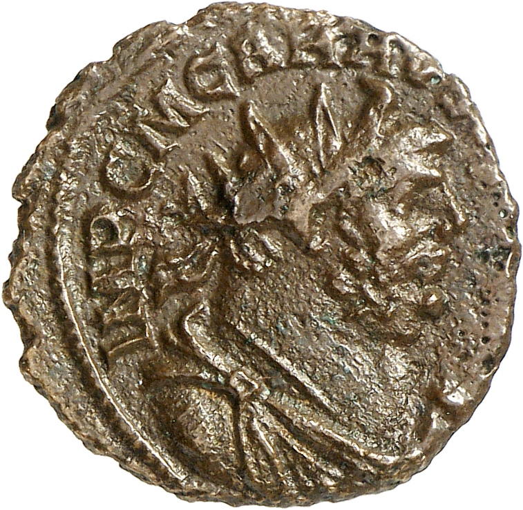RIC V Carausius 217 Carausius obverse, Bust of Carausius, radiate, draped, right