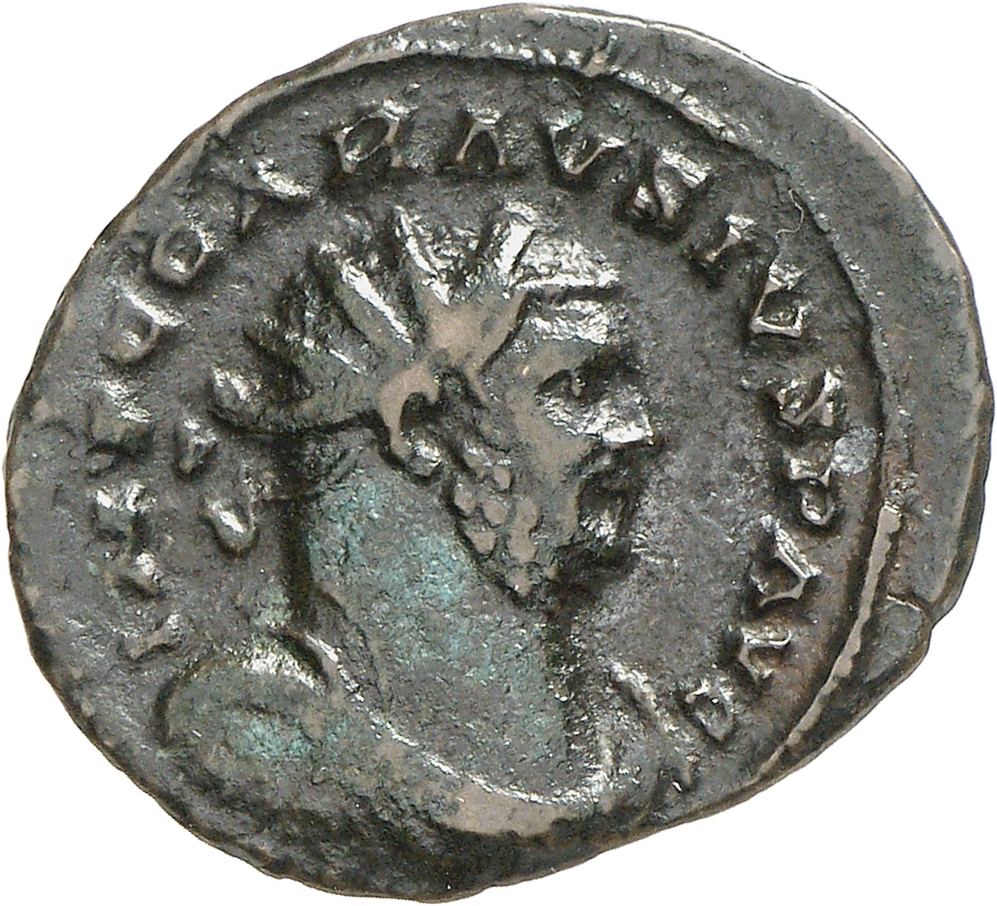 RIC V Carausius 346 Carausius obverse, Bust of Carausius, radiate, draped, right, or bust of Carausius, radiate, draped, c...