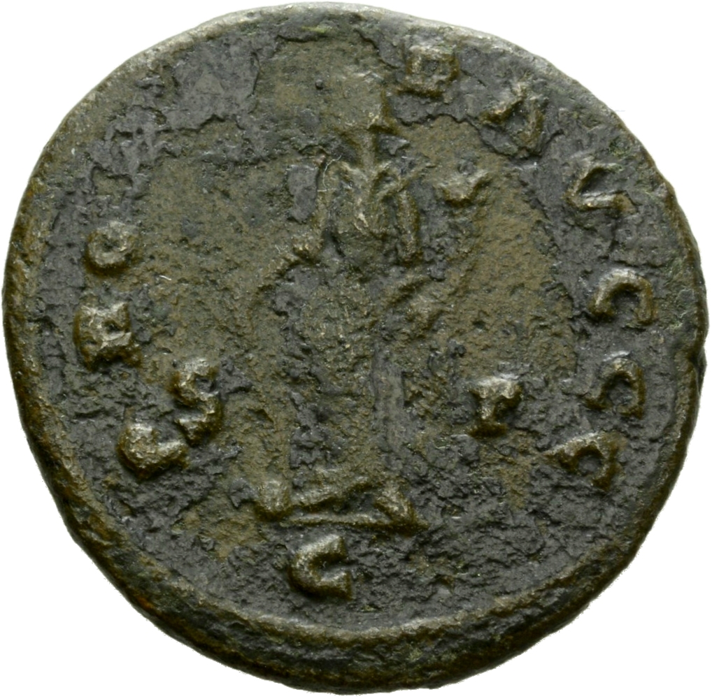 RIC V Carausius 362 Carausius reverse, Providentia, draped, standing left, holding baton in right hand and cornucopiae in ...