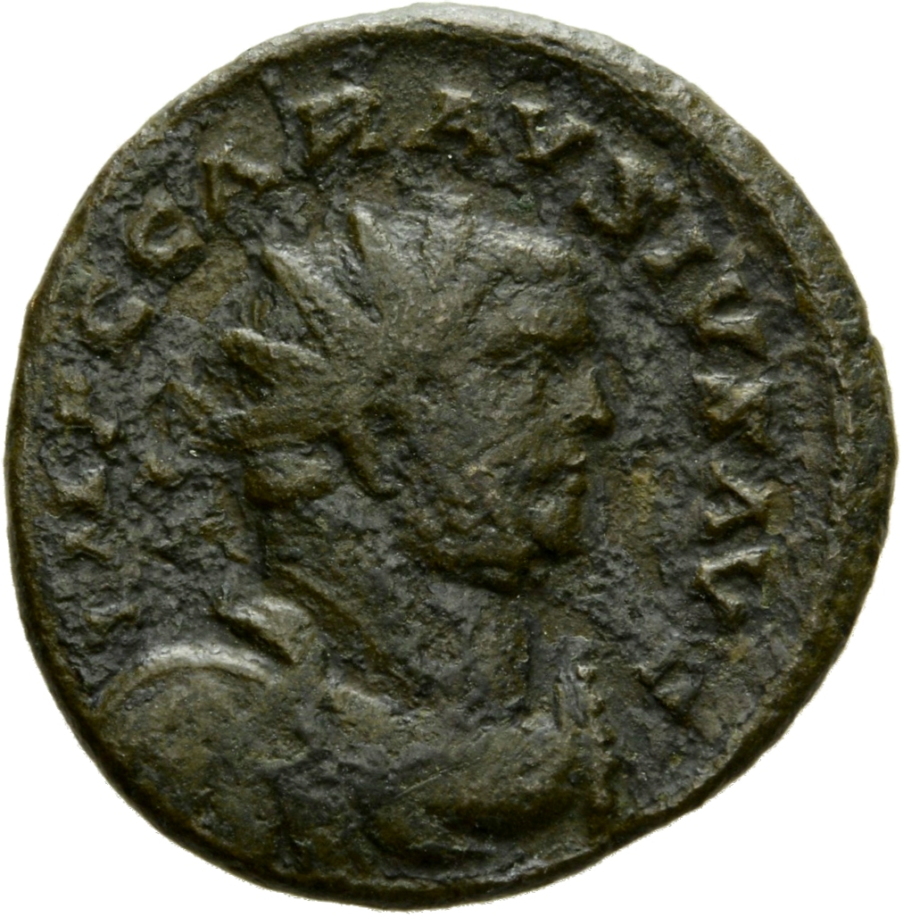 RIC V Carausius 362 Carausius obverse, Bust of Carausius, radiate, draped, right, or bust of Carausius, radiate, draped, c...