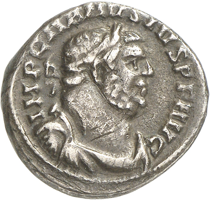 RIC V Carausius 551 Carausius obverse, Bust of Carausius, laureate, draped, cuirassed, right