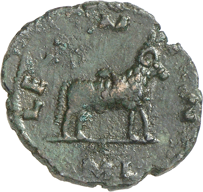 RIC V Carausius 56 Carausius reverse, Ram, standing right