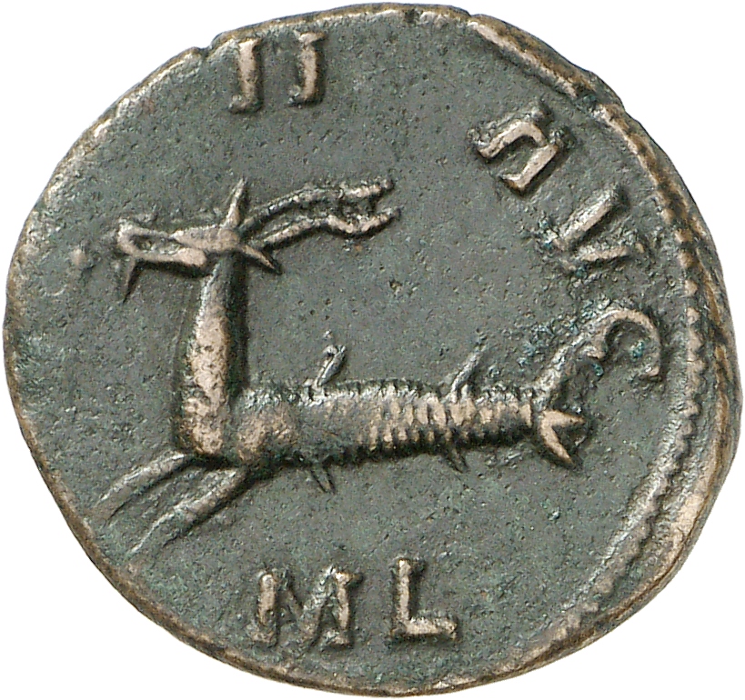 RIC V Carausius 58 Carausius reverse, Capricorn, standing left