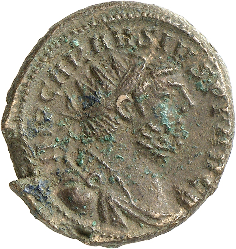RIC V Carausius 732 Carausius obverse, Bust of Carausius, radiate, draped, cuirassed, right