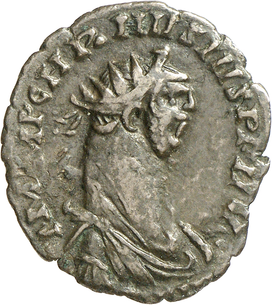 RIC V Carausius 91 Carausius obverse, Bust of Carausius, radiate, draped, cuirassed, right, or bust of Carausius, radiate,...