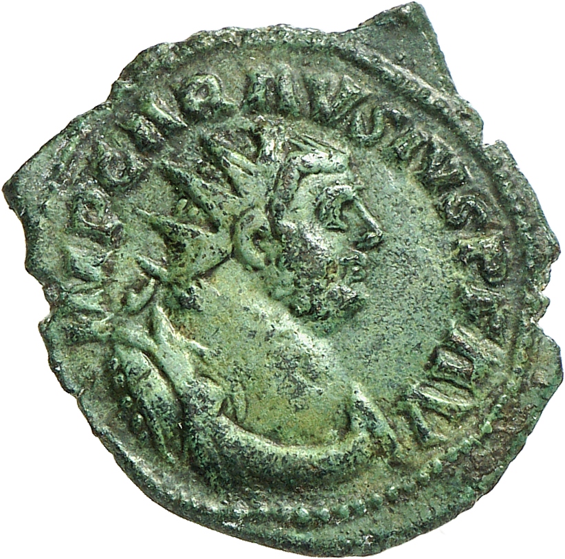 RIC V Carausius 973 Carausius obverse, Bust of Carausius, radiate, draped, right, or bust of Carausius, radiate, draped, c...