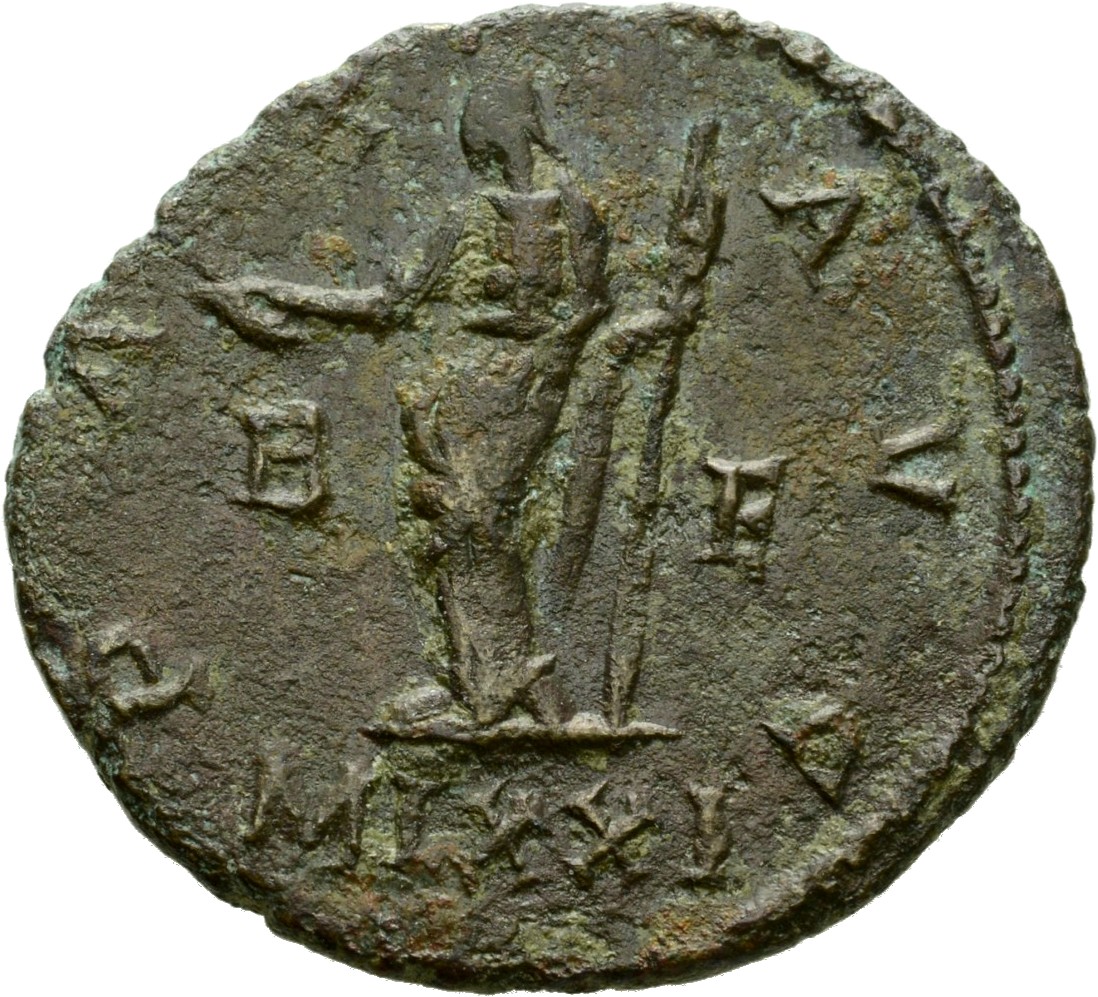 RIC V Carausius 98 Carausius reverse, Pax, draped, standing left, holding olive-branch in right hand and vertical sceptre ...