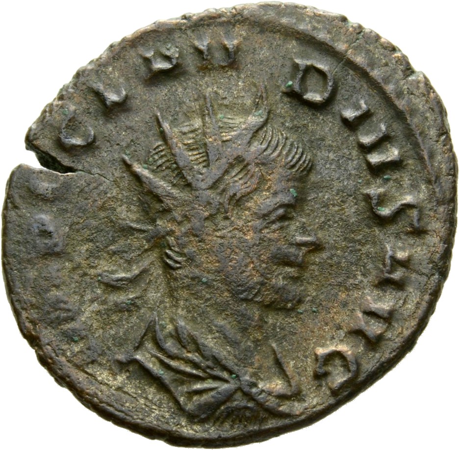 RIC V Claudius Gothicus 104 Claudius II Gothicus obverse, Bust of Claudius Gothicus, radiate, cuirassed, right or head of ...